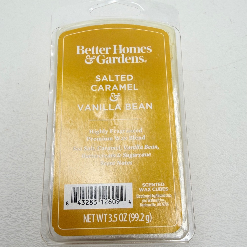 Better Homes & Gardens Salted Caramel Vanilla Bean Wax Melts Cubes 3.5oz Sealed